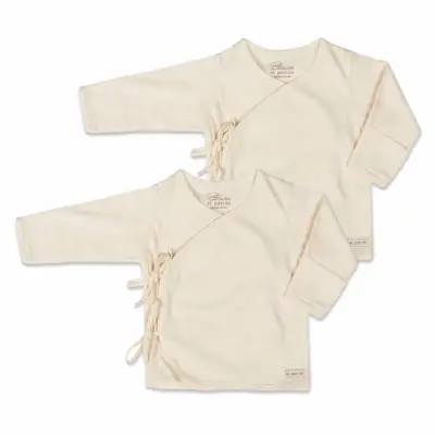 St Patrick baby Organic Tie-Side Shirt long sleeves 2x top (0-6m)