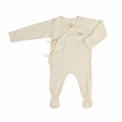 St Patrick baby cotton Organic Tie-Side Sleepsuit longsleeves footed