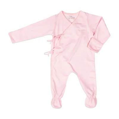 St Patrick baby Tie-Side Pink Sleepsuit Newborn footed frogsuit