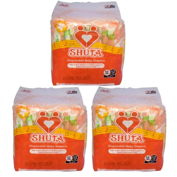 Wawawei Shuta Baby Diaper Xl 12 Multicolor Set Of 3 Lazada Ph