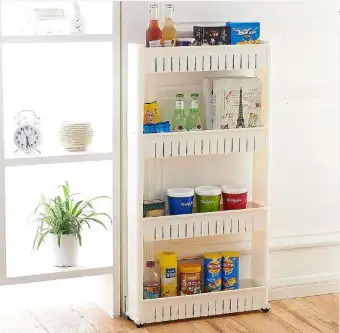 4 3tier Slim Storage Food Cleaning Supplies Pantry Cabinet