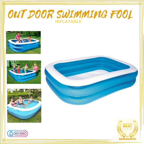 Rectangular Inflatable Outdoor Swimming Pool Thicken PVC Paddling Pool ...