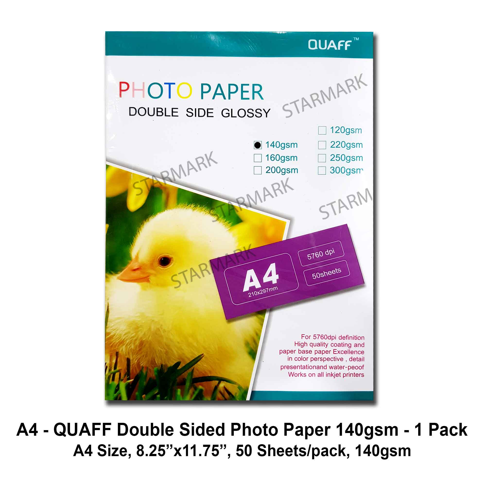 1 Pack Quaff Double Sided Photo Paper 140gsm Glossy Double Side Papers