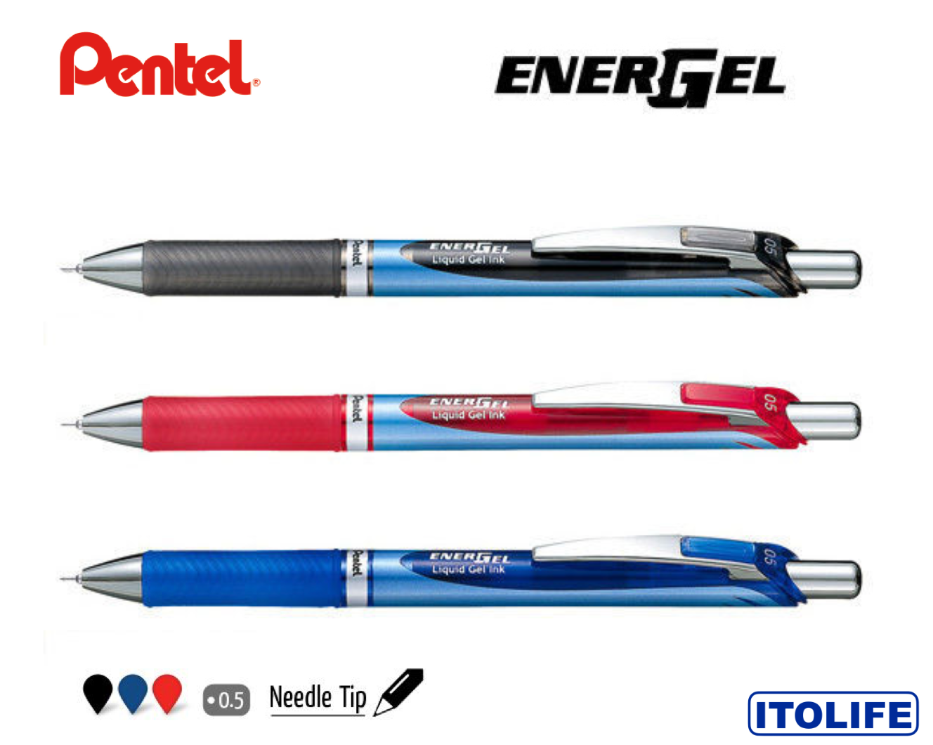 i Pentel EnerGel Xm Retractable gel pen Viola Fine 12 pezzo