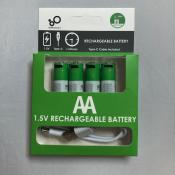 SMARTOOLS Rechargeable Battery Set with Charging Cable - 4 Batteries
