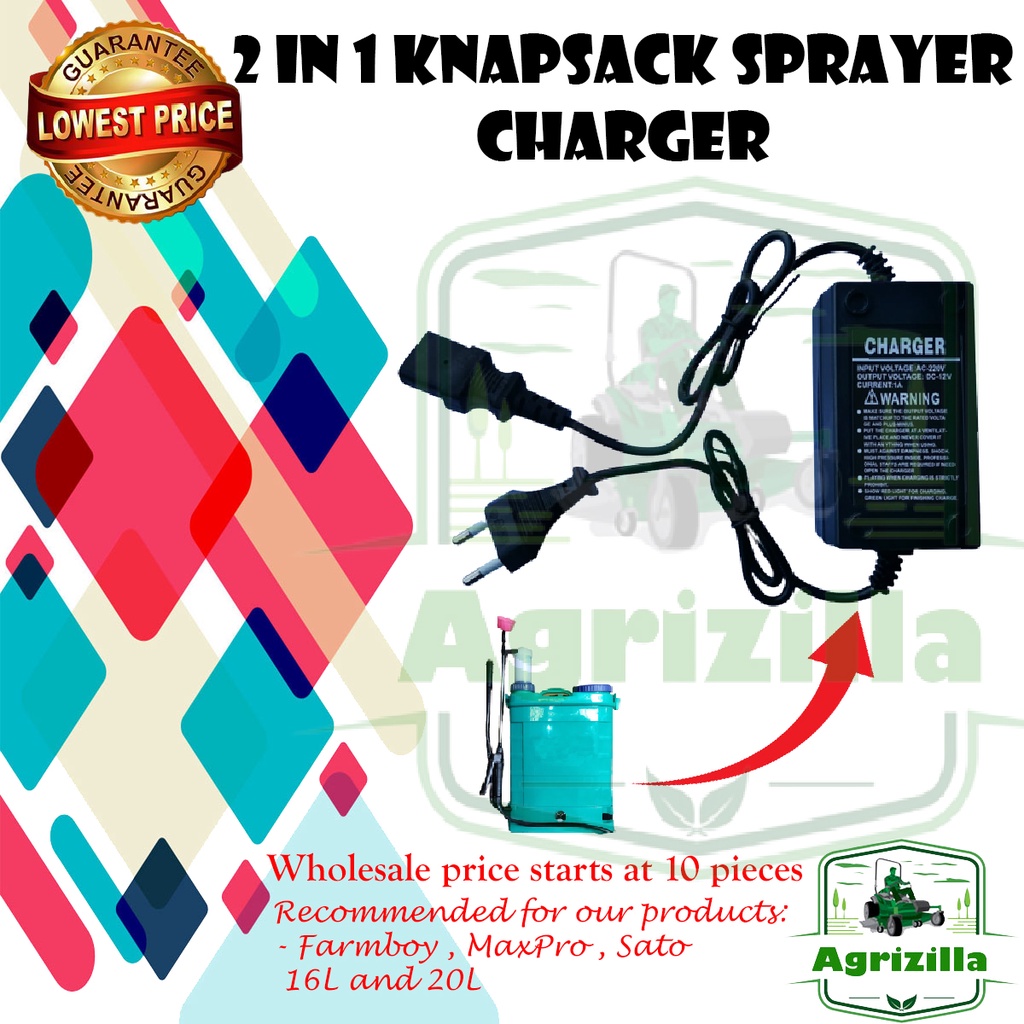 12V Battery Charger for 2 in 1 Knapsack Power Sprayer C01 1.1A Lazada