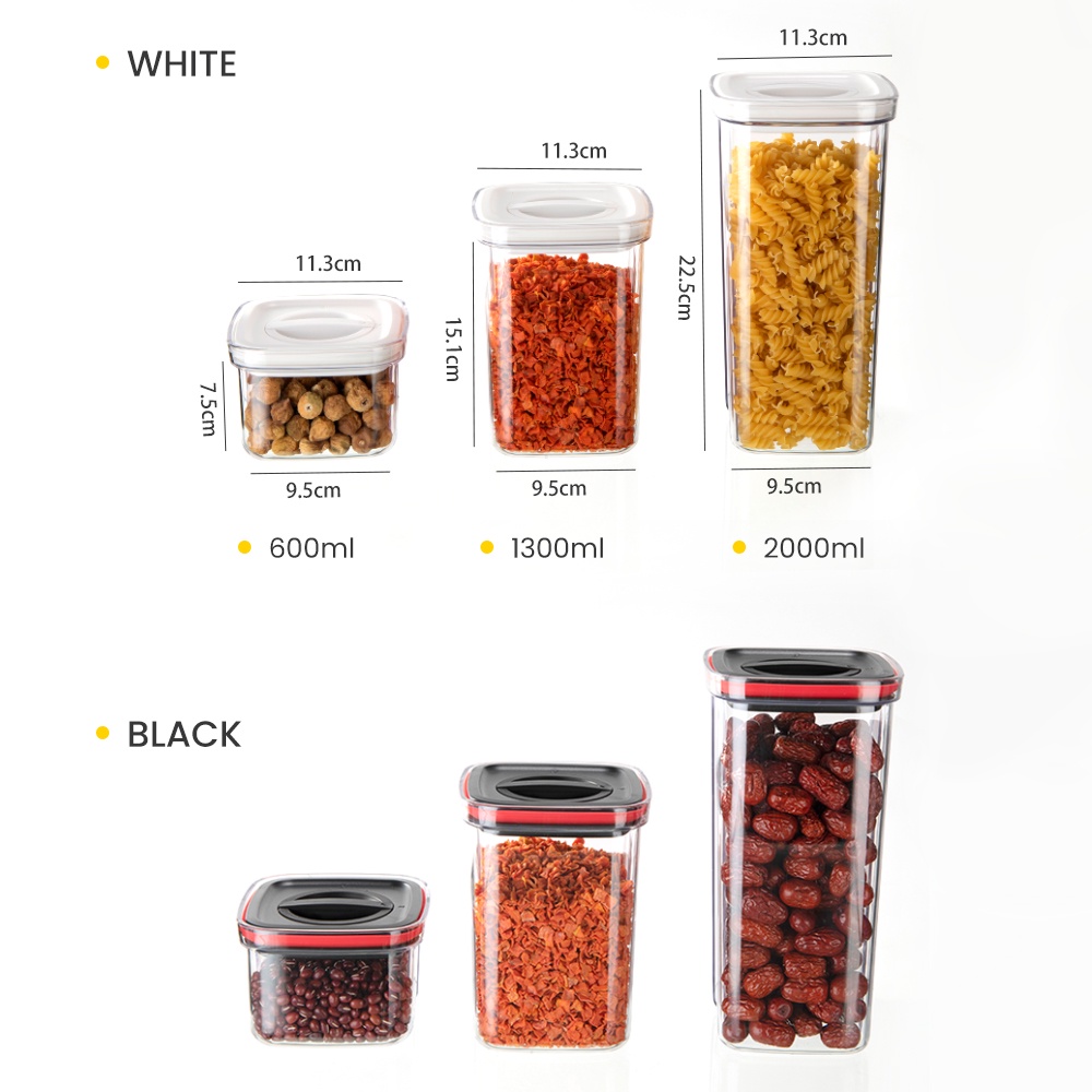 LOCAUPIN Airtight Container Easy Open Lock Lid Dry Food Storage Leak ...