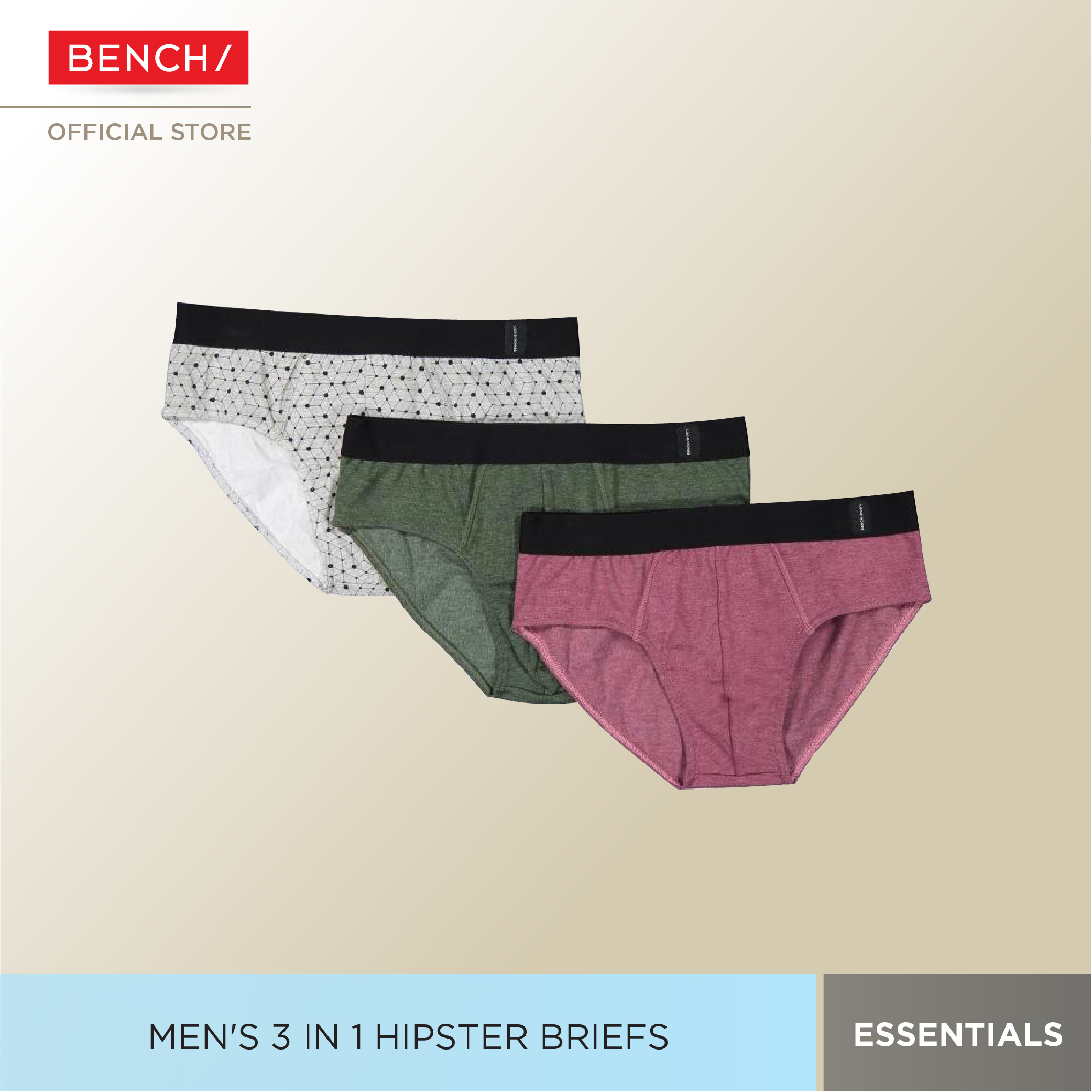 BENCH TTF0331 Men's 3 in 1 Hipster Brief Lazada PH