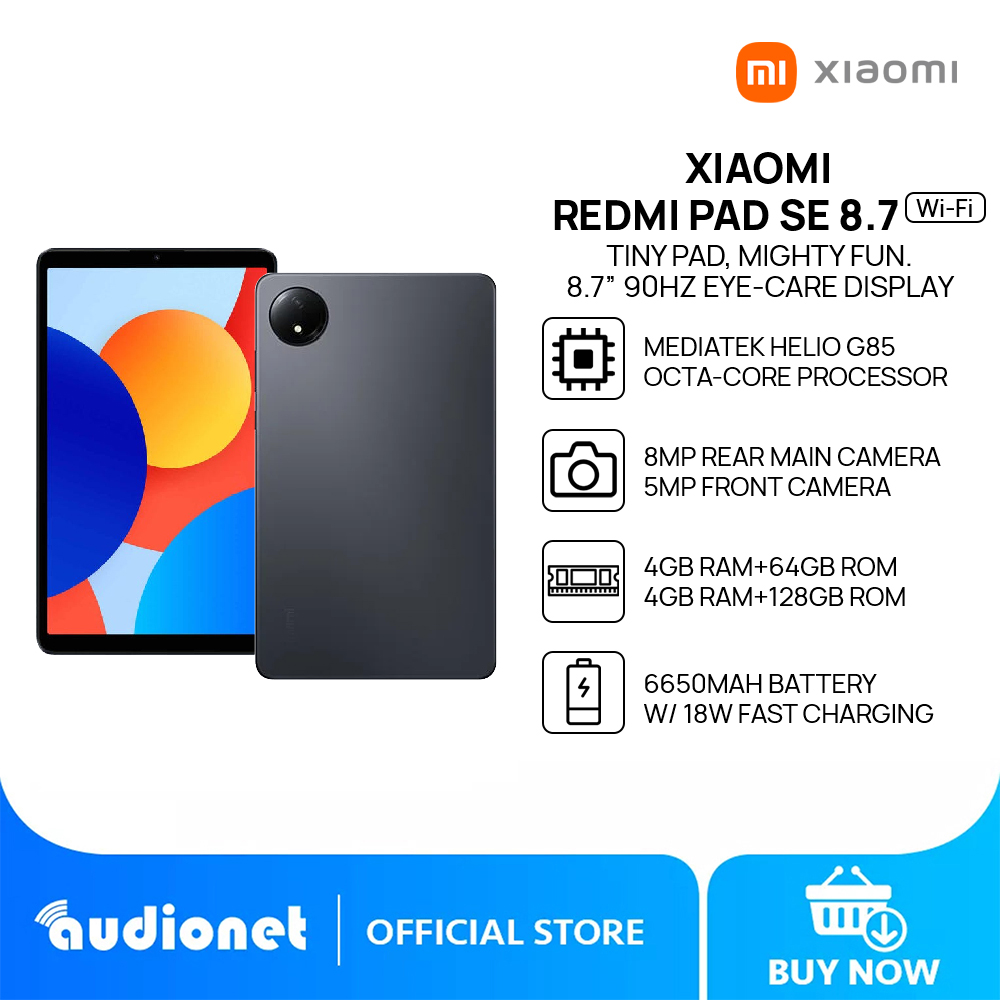 Xiaomi Redmi Pad SE 8,7" + Housse - Tablette 8,7" LCD (MediaTek Helio G85, 4 Go De RAM, 64 Go De ROM, WiFi + Bluetooth 5.3, Batterie De 6650 MAh), Bleu (Version ES