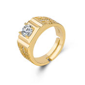 JJZ266 Gold Plated Men's Ring with Diamonds (Phoenix Jewelry)