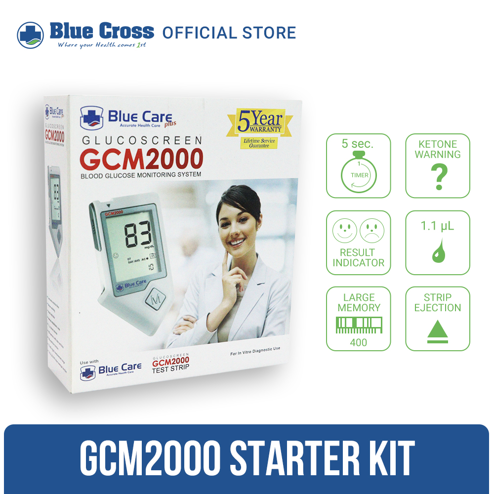 Blue Care Plus GCM2000 Blood Glucose Monitoring Starter Kit Lazada PH