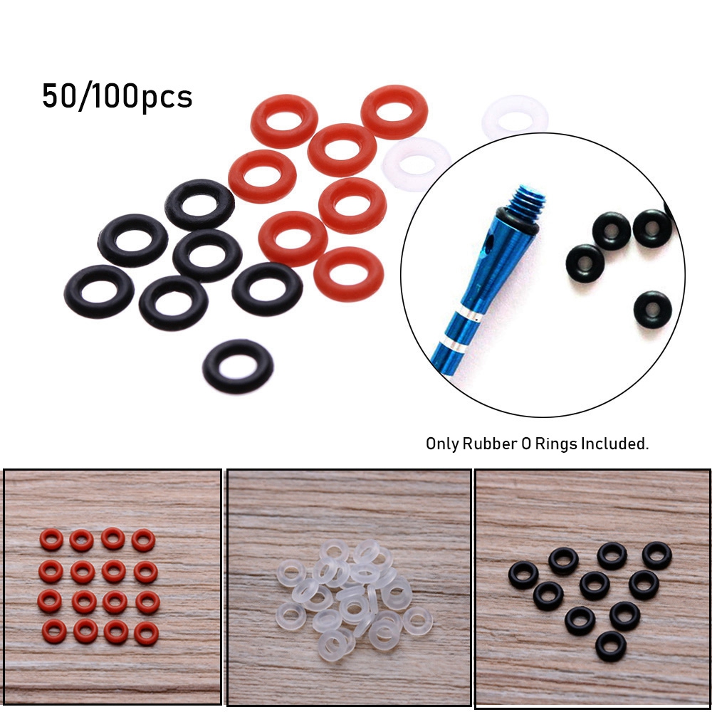 100Pcs Rubber Dart Tip Gaskets Shaft O-Rings Grommet Washers Tighten Stems 