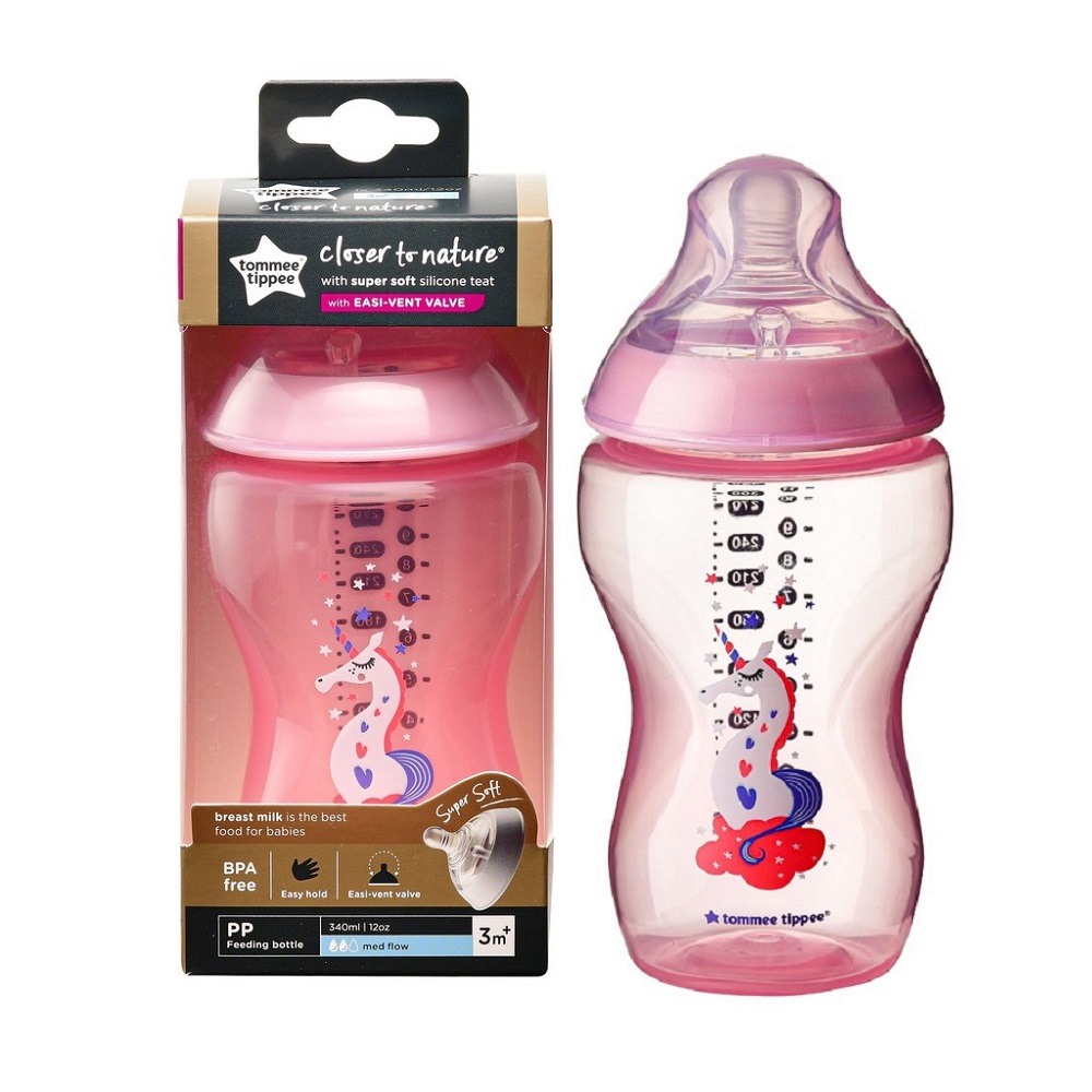 Tommee Tippee Closer to Nature Baby Bottle 340ml Medium Flow Teat