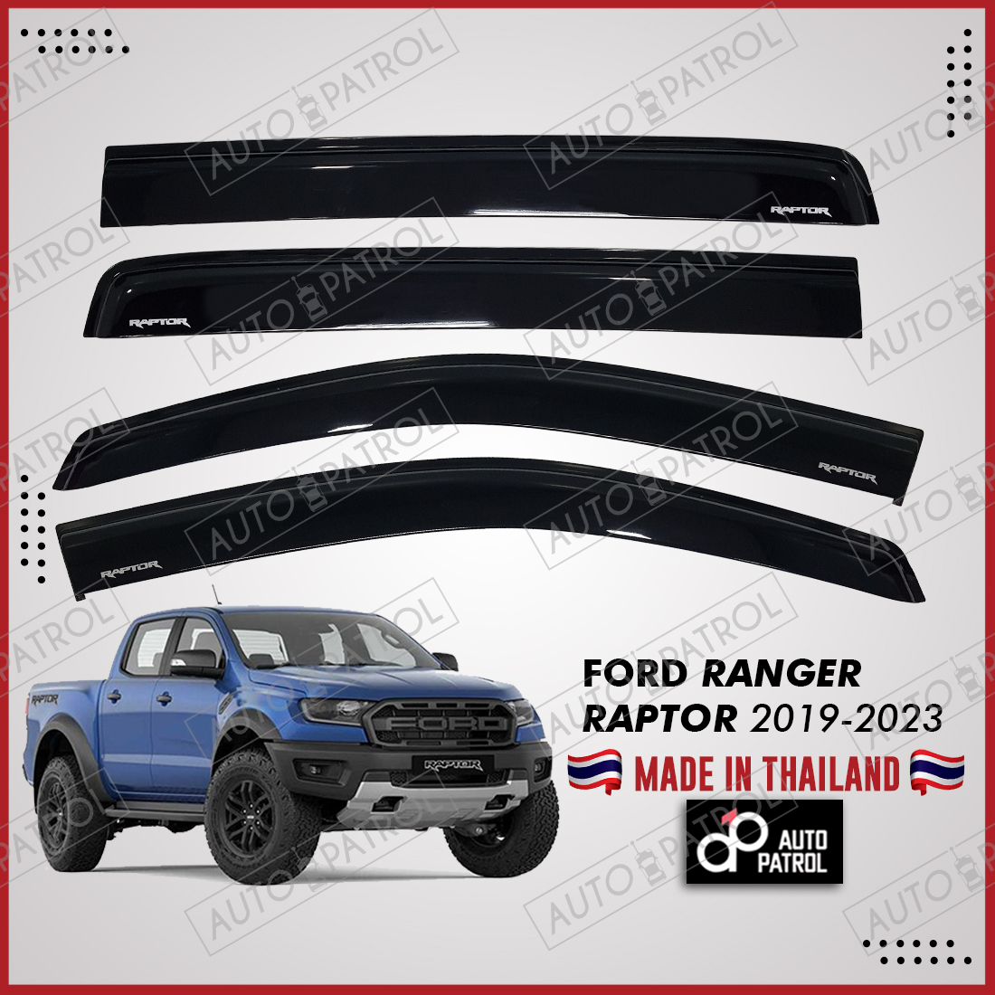 thumbnail image 2 of Ford AG0209 In-Channel Rain Guards & Vent Visors For 2019-2023 Ford Ranger SuperCrew | 4-Piece Set 2 of 4