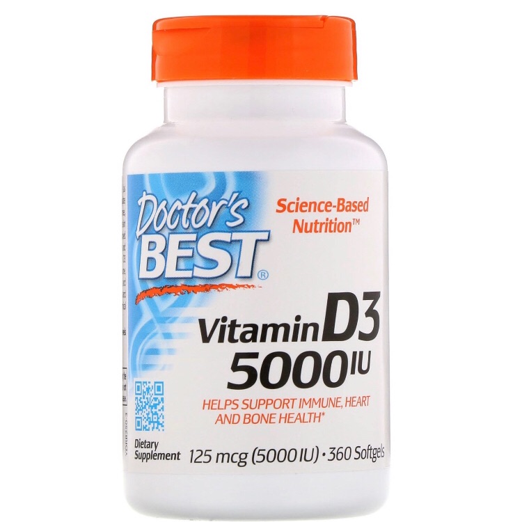 Doctor’s Best Vitamin D3 5000iu, 360 softgels (Expiration June 2023