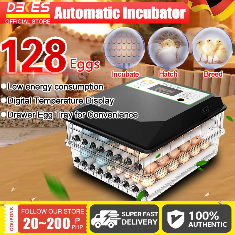 DEKES 128 eggs automatic incubator eggs automatic incubator digital humidity temperature control incubator chicken poultry incubator duck and goose brooder | Lazada PH