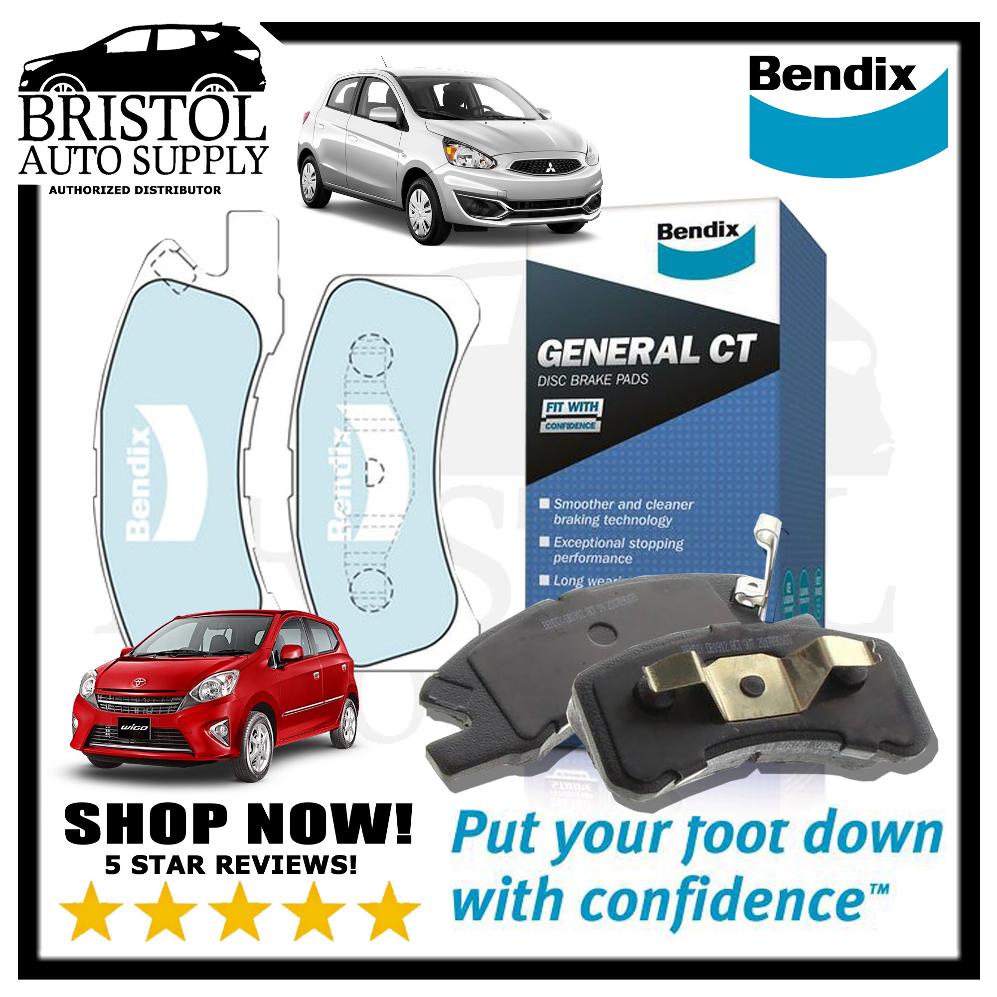 Bendix Brake Pads Front for Mitsubishi Mirage G4/ Hatchback/ Toyota