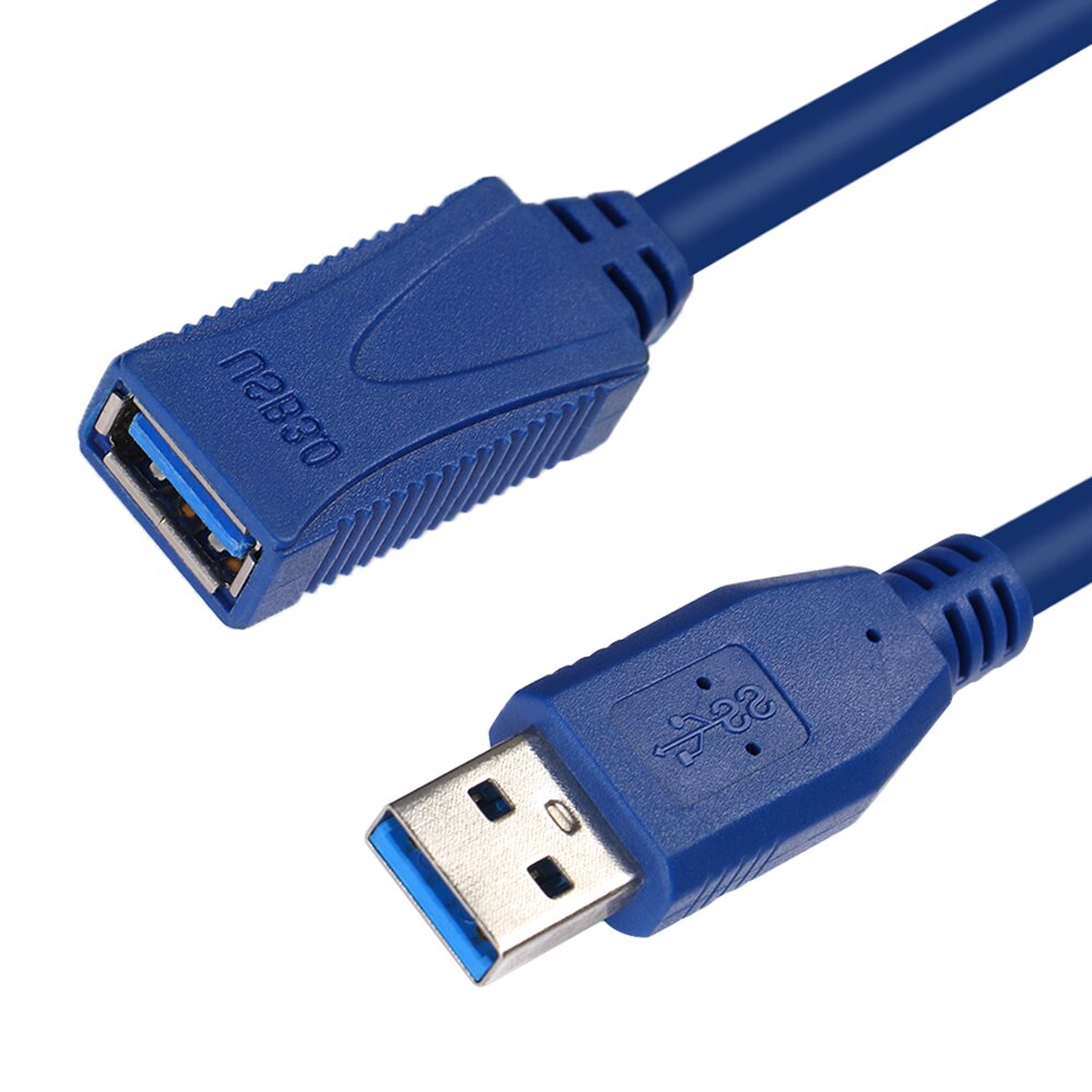 Cables Blue USB 3.0 Extension Cable Male to Female Data Sync Fast Speed Cord Connector Cable Length: 1.5M 