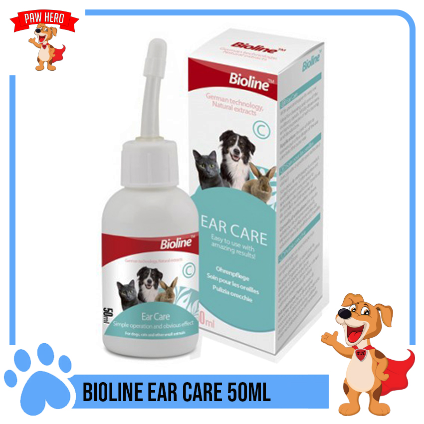 PAW HERO Bioline Ear Care for Dogs, Cats and Rabbits 50ml Lazada PH