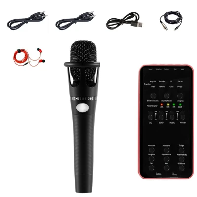 Live Sound Card Audio External USB Headset Microphone Live Broadcast Sound Card for Mobile Phone Computer PC