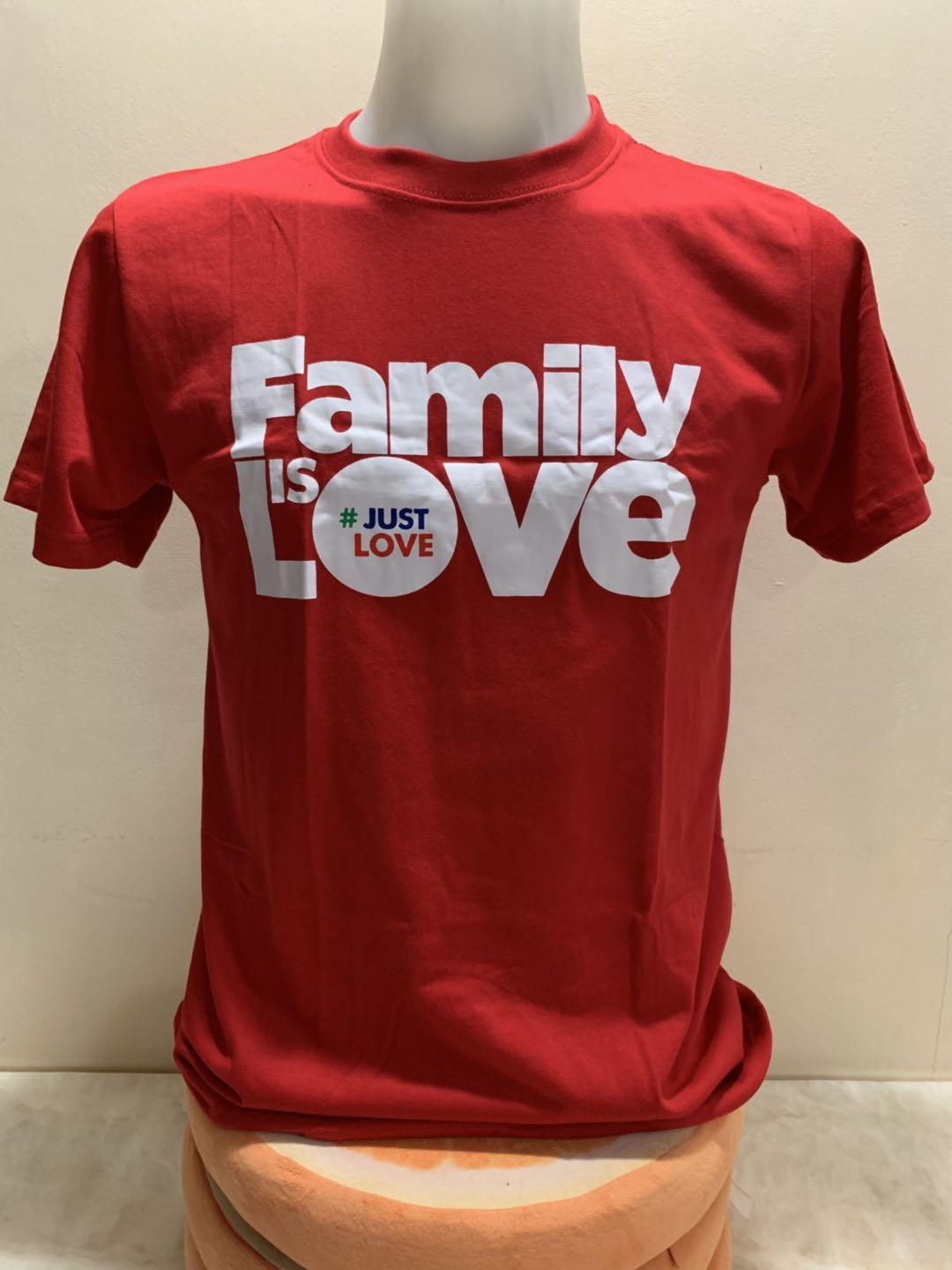 Family Love T-shirt Red 100% Cotton 
