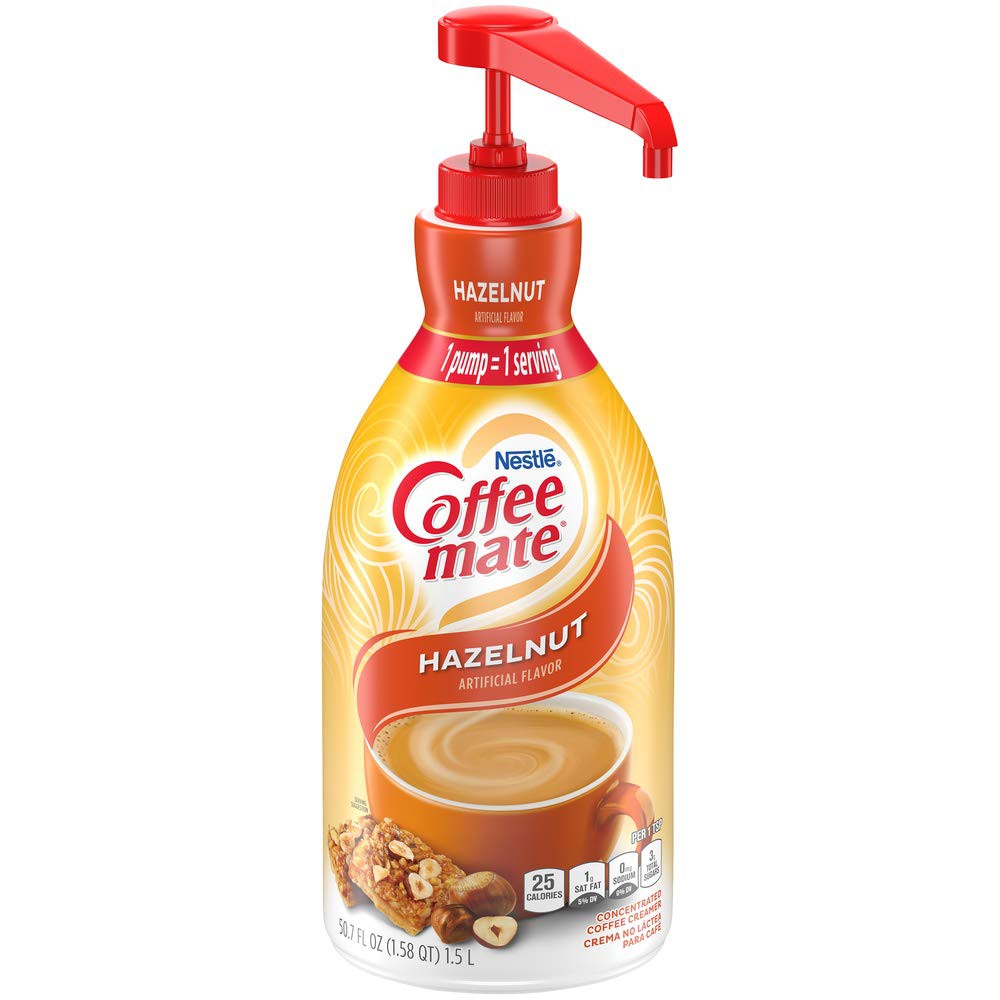 Nestle Coffee Mate Coffee Creamer, Concentrated Liquid Pump Bottle 1.5L Snickers, Salted