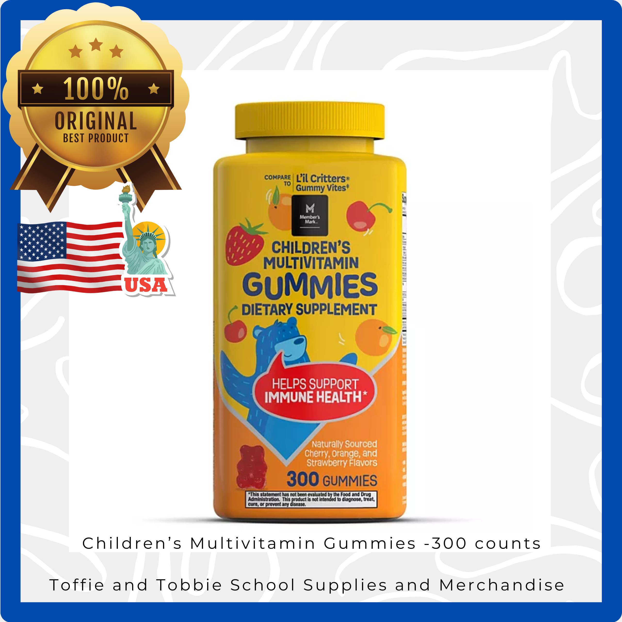 Children's Multivitamin Gummies, Assorted Fruit Flavors, 300 ct. ( USA ...