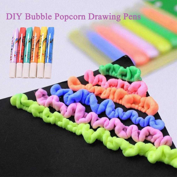 DIY Puffy Pen, Bubble Popcorn Drawing Pens, 3DArt Safe Pen, Magical Color  for Greeting Birthday Thanksgiving Cards 