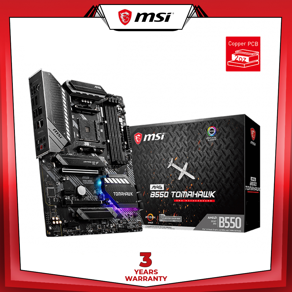 MSi MAG B550 TOMAHAWK Gaming Motherboard with Extended Heatsink Design