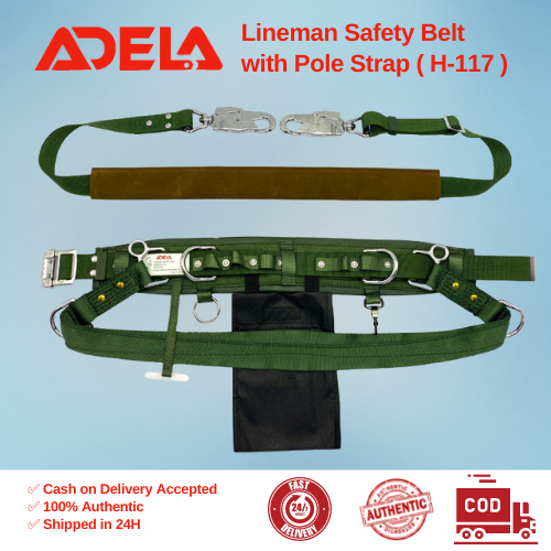 ADELA H117 Lineman Safety Harness Heavy Duty Belt with Pole Strap Lazada PH