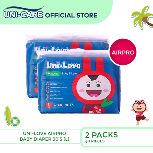 UniLove Airpro Baby Diaper 30's (Large) Pack of 2 Lazada PH