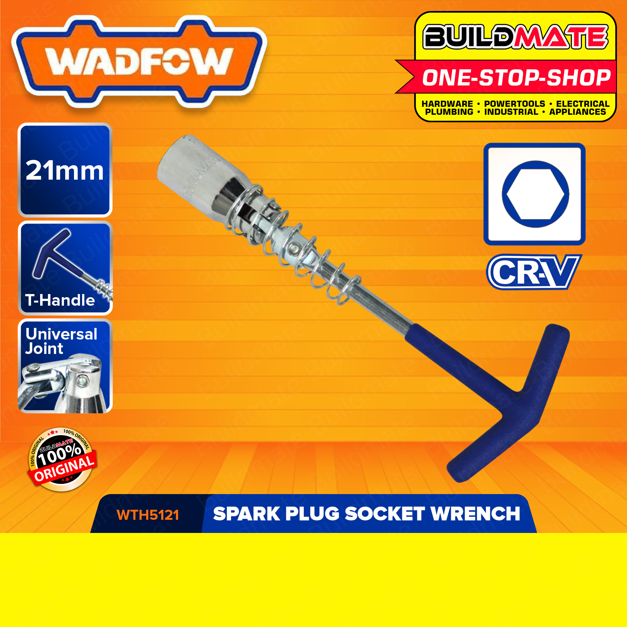 WADFOW THandle Spark Plug Socket Wrench 16MM 21MM Long Extended T