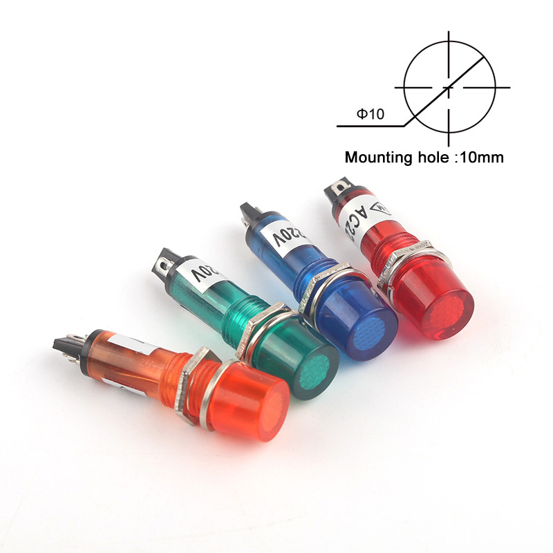 5PCSlot Panel Mounting Indicator lights Power Signal lamp LED