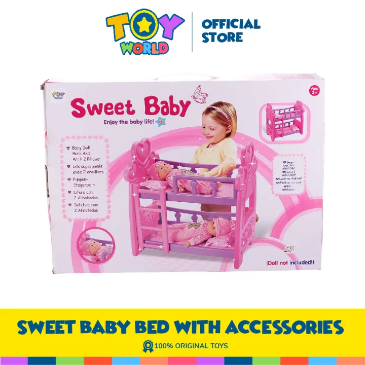 Toy World Sweet Baby Bed Furniture With Accessories Fits 14 Inches Dolls For Kids Girls Ages 3 Years Old And Above Lazada Ph