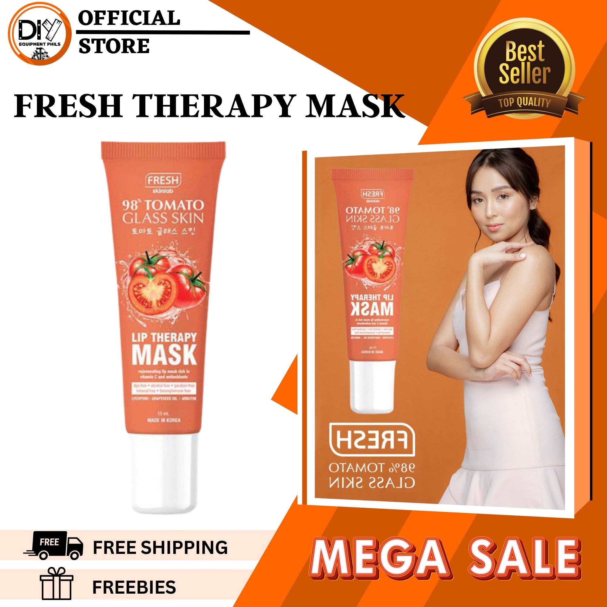 FRESH SKINLAB TOMATO GLASS SKIN LIP THERAPY MASK 15ML ANTIOXIDANTS