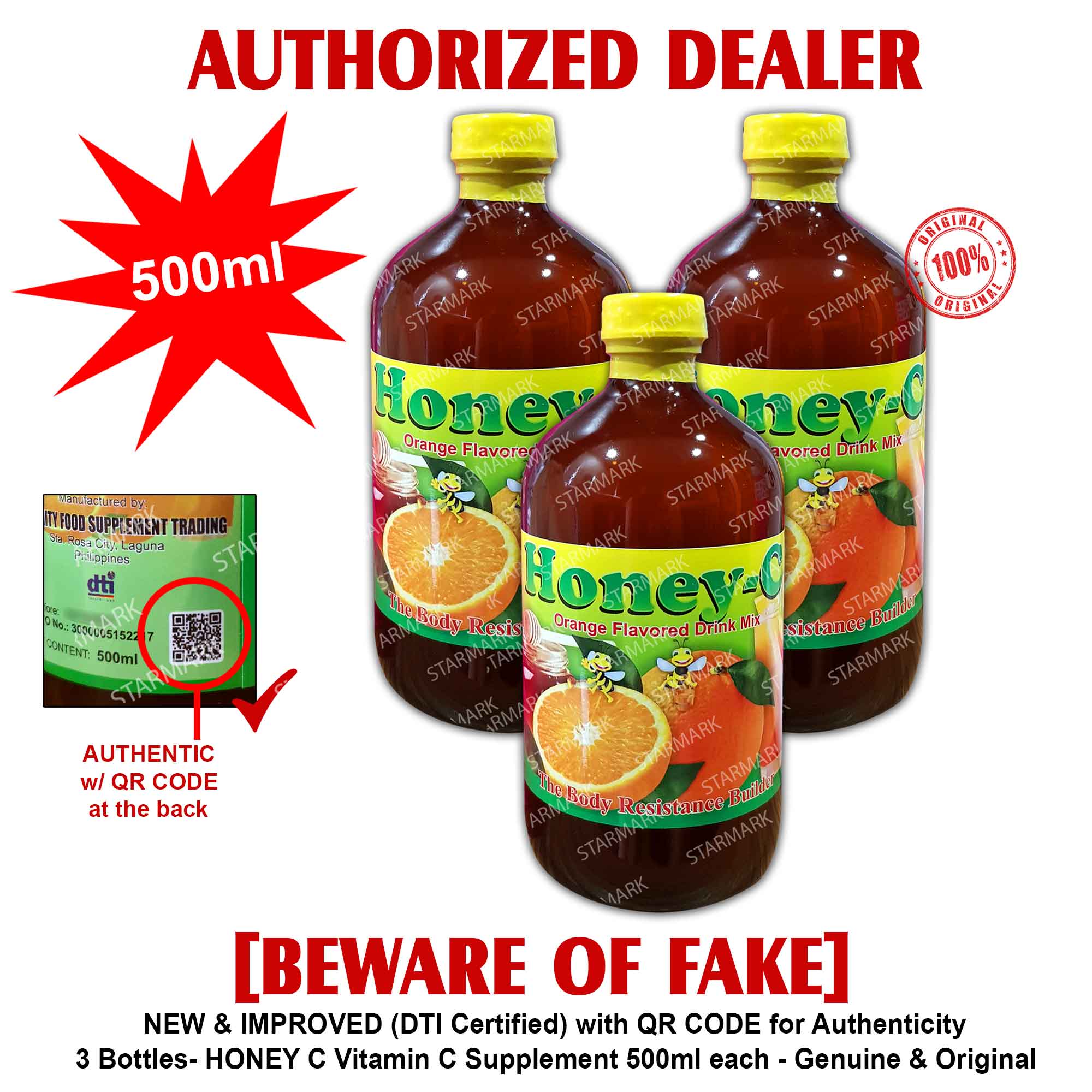 Honey C Vitamins 500ml BIG Pure Honey, Citrus, Vitamin C Authentic