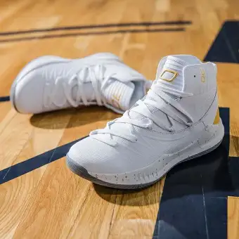 CURRY 5 White/Gold High Tops BASKETBALL 