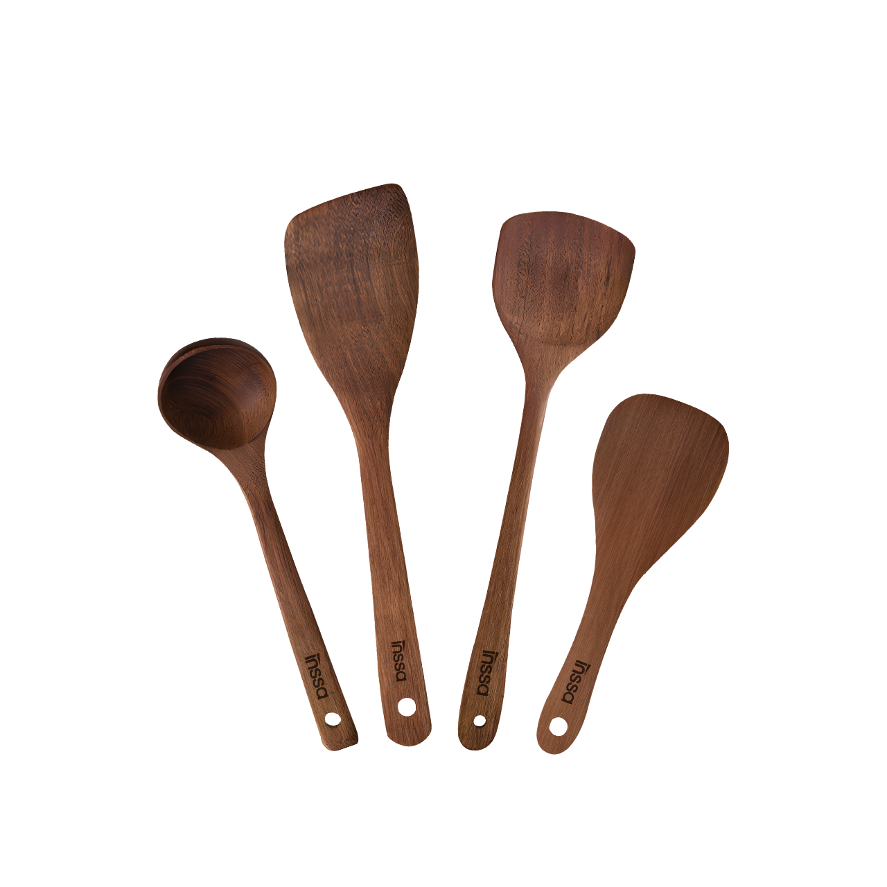 Simplus 4pcs Wooden Cooking Utensils Kitchen Utensils Wooden Spatula ...