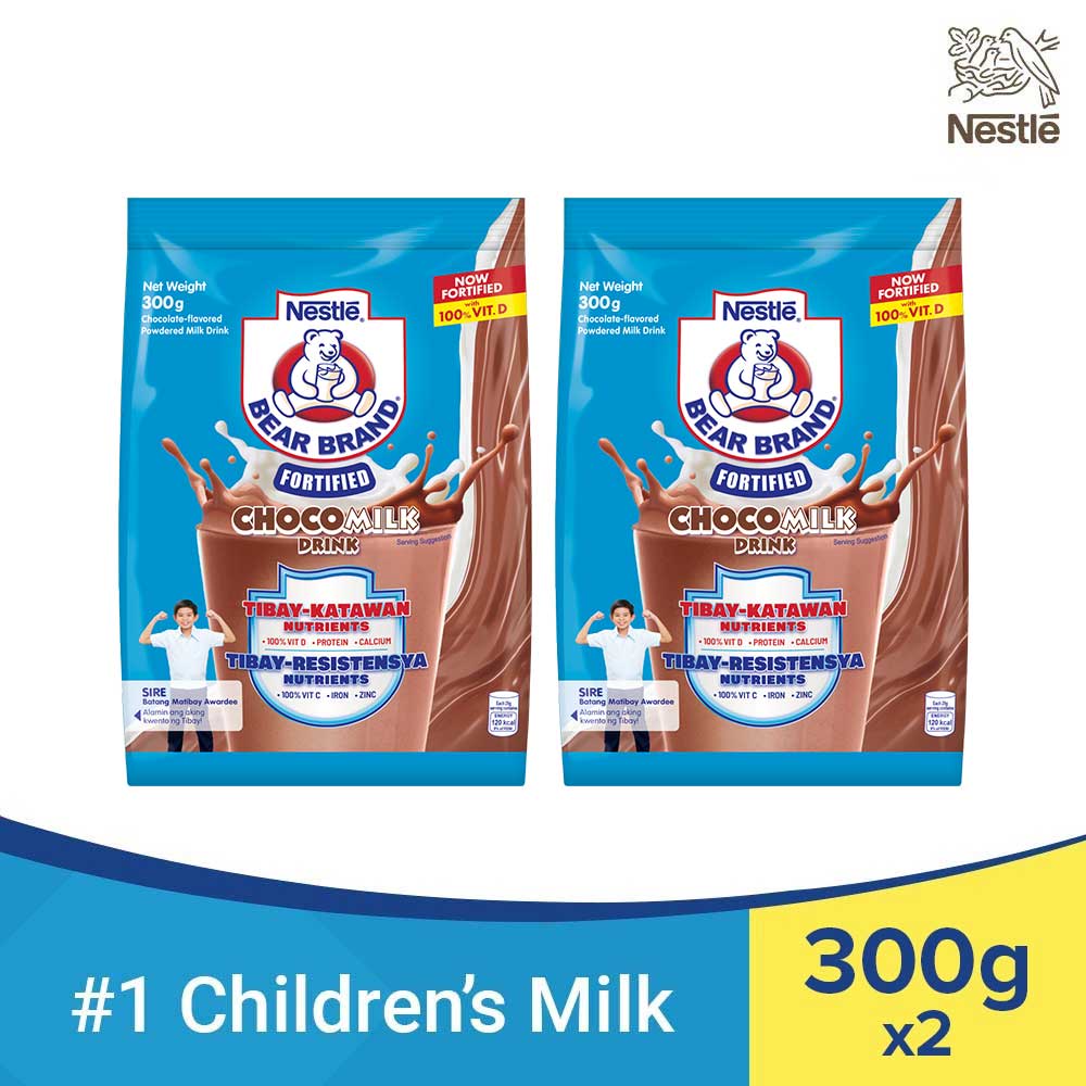 BEAR BRAND Fortified Choco Powdered Milk Drink 300g Pack of 2 Lazada PH
