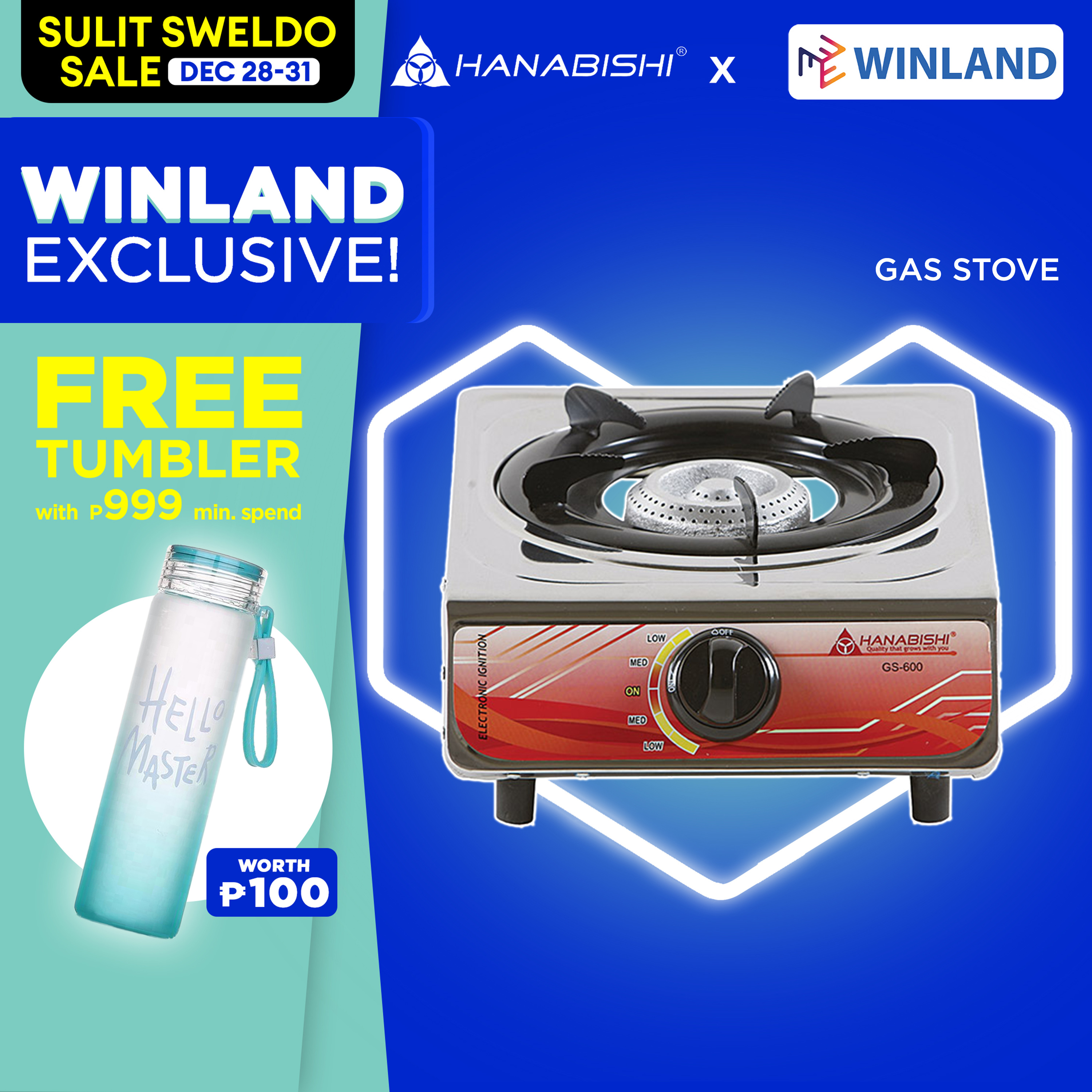 HANABISHI by Winland Single Burner Gas Stove GS600 Lazada PH