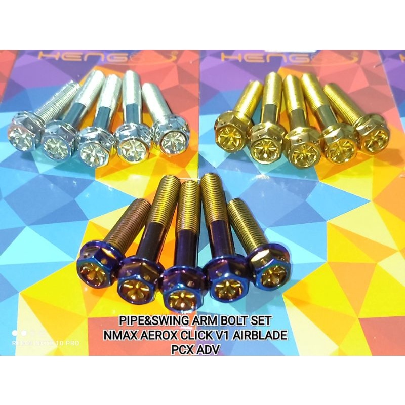 PIPE SWING ARM BOLT SET NMAX V1 V2 V2.1 AEROX V1 V2 Lazada PH