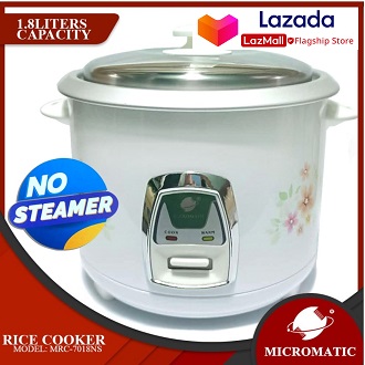 Micromatic Rice Cooker MRC-7018NS | 1.8Liter Capacity 10 Cups No ...