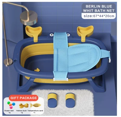 Portable Baby Bathtub with Net Toys Eco-friendly Non-Toxic Material Foldable Bathtub
