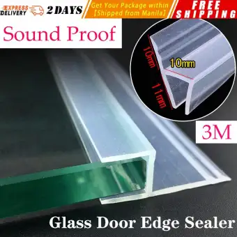 3m Glass Sealing Strips 10mm H Shape Glass Door Seals Silicone Rubber Shower Room Door Window Weatherstrip Window Door Transparent Strip Glass Door