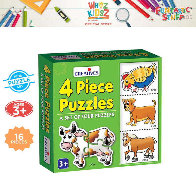 Whiz Kidsz 4 Piece Animal Puzzles, Educational Puzzles for Kids | Lazada PH