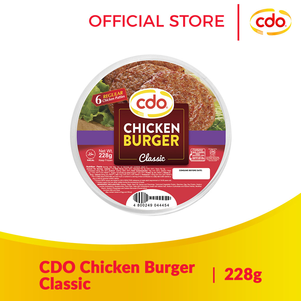 CDO Chicken Burger Classic 228g Lazada PH