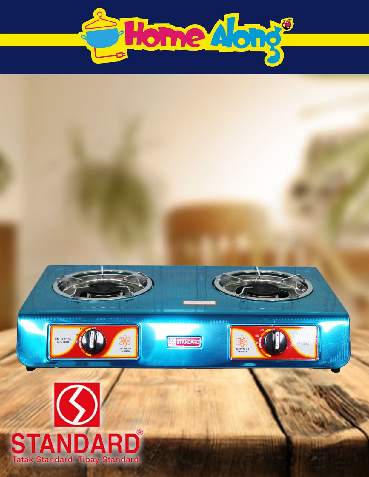 STANDARD Double Burner Gas Stove wAutomatic Ignition ELE.SGS232s