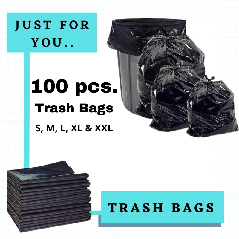 Trash Bag Garbage Bag Black 100 Pcs Per Pack S M L Xl Xxl Lazada Ph
