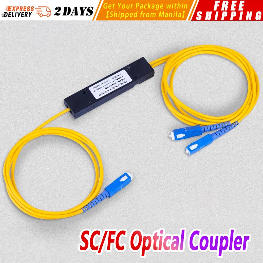 【SC/FC Optical Coupler】1X2 FBT Fiber Coupler Dual Window 1310/1490 2