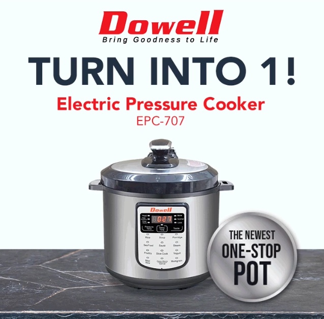 DOWELL Original 5L 6in1 MultiCooking Electric Pressure Cooker w/ 12 Cooking EPC707 •OSOS